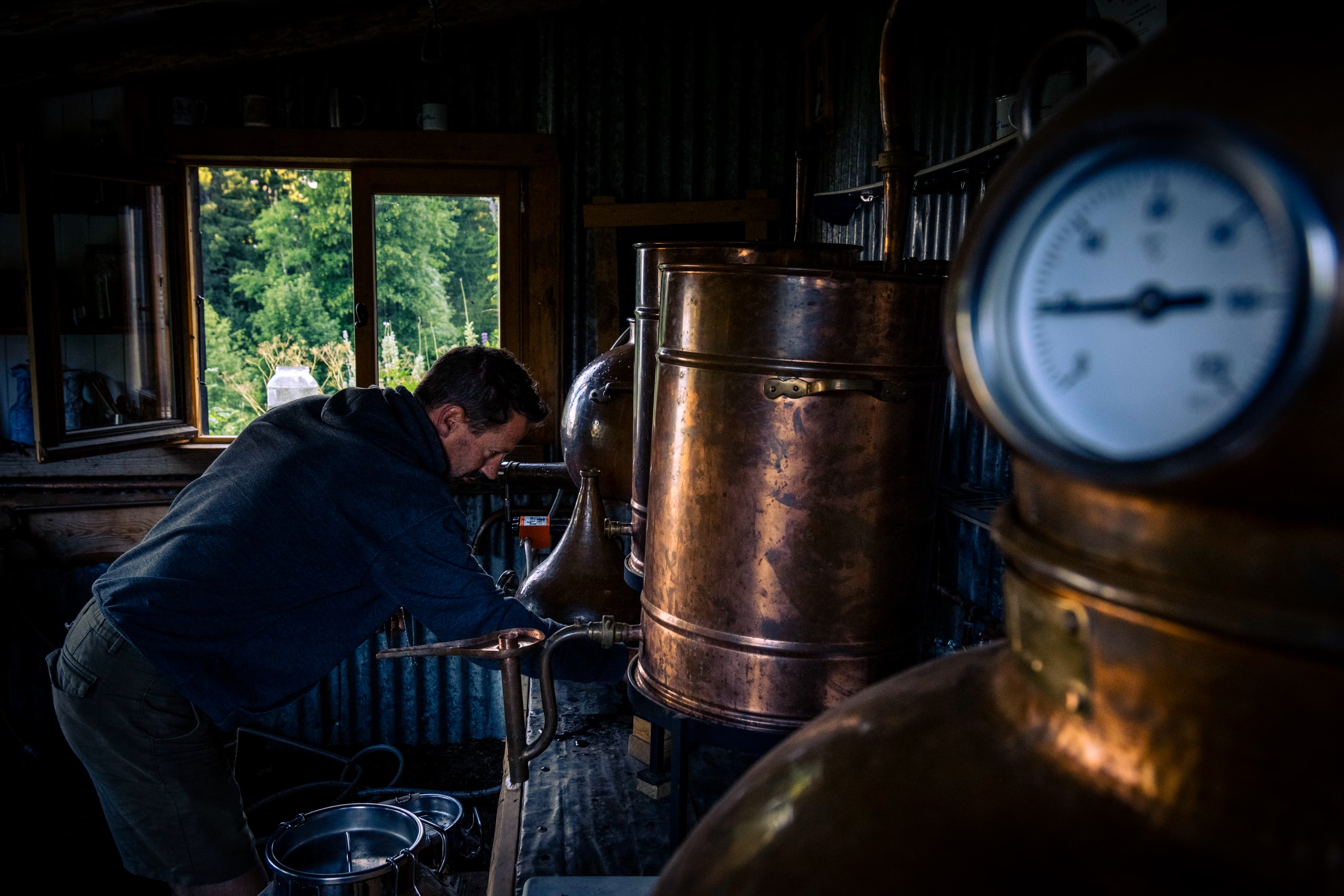 Visite immersive de la distillerie Saint Gervais en montagne